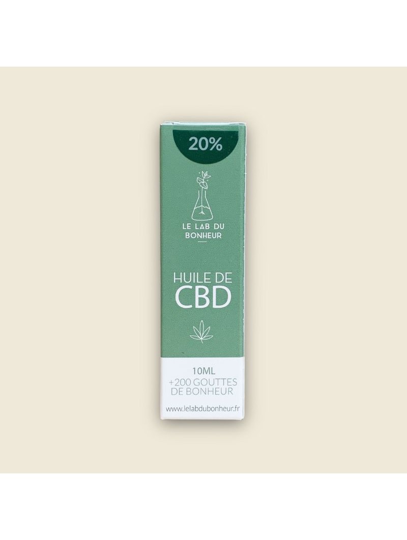 Huile de CBD 20% - Le Lab du Bonheur - base huile d'olive CBD