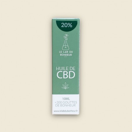 Huile de CBD 20% - Le Lab du Bonheur - base huile d'olive CBD