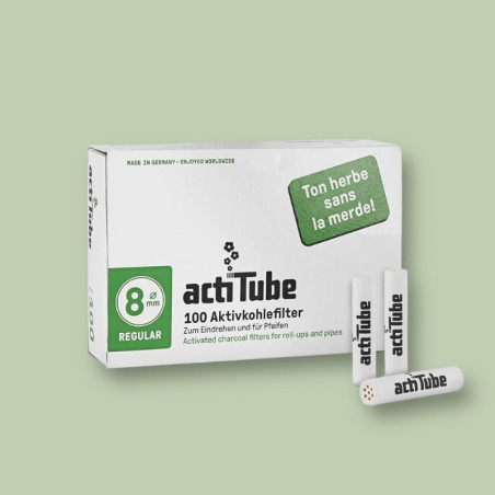 100 filtres à charbon 8mm - Actitube  CBD