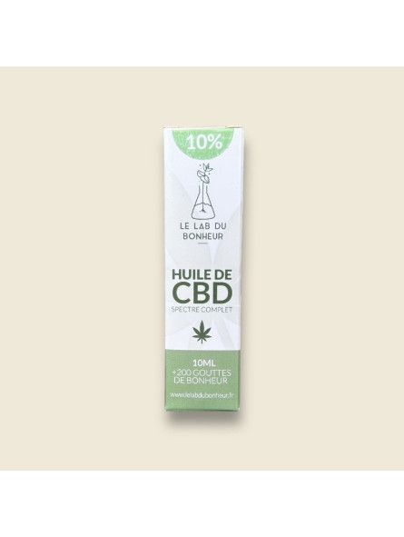 Huile de CBD 10% Full Spectrum - Le Lab du Bonheur CBD