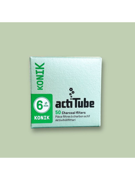 50 filtres à charbon Extra Slim Konik - ActiTube  CBD