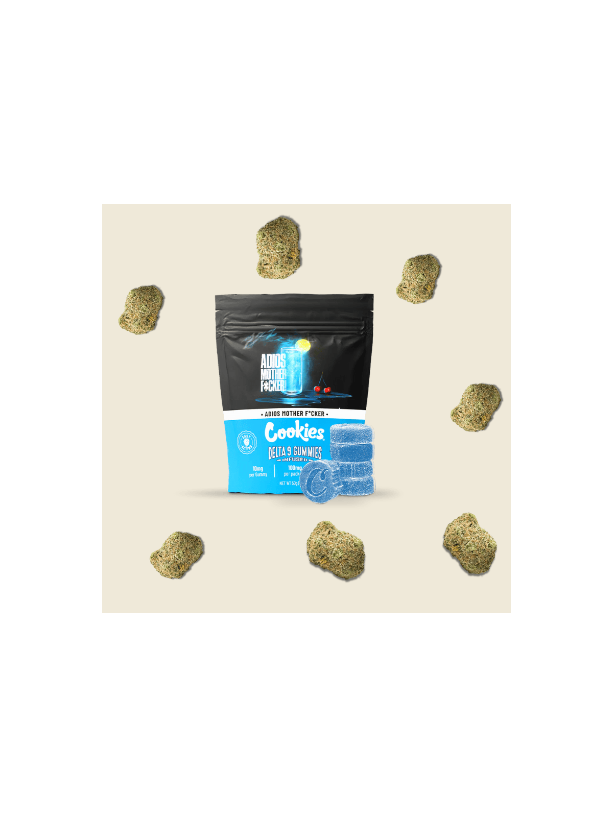 Gummies Adios Mother F*cker – FULL SPECTRUM CBD:THC 10 mg (10 pcs) - Cookies  CBD