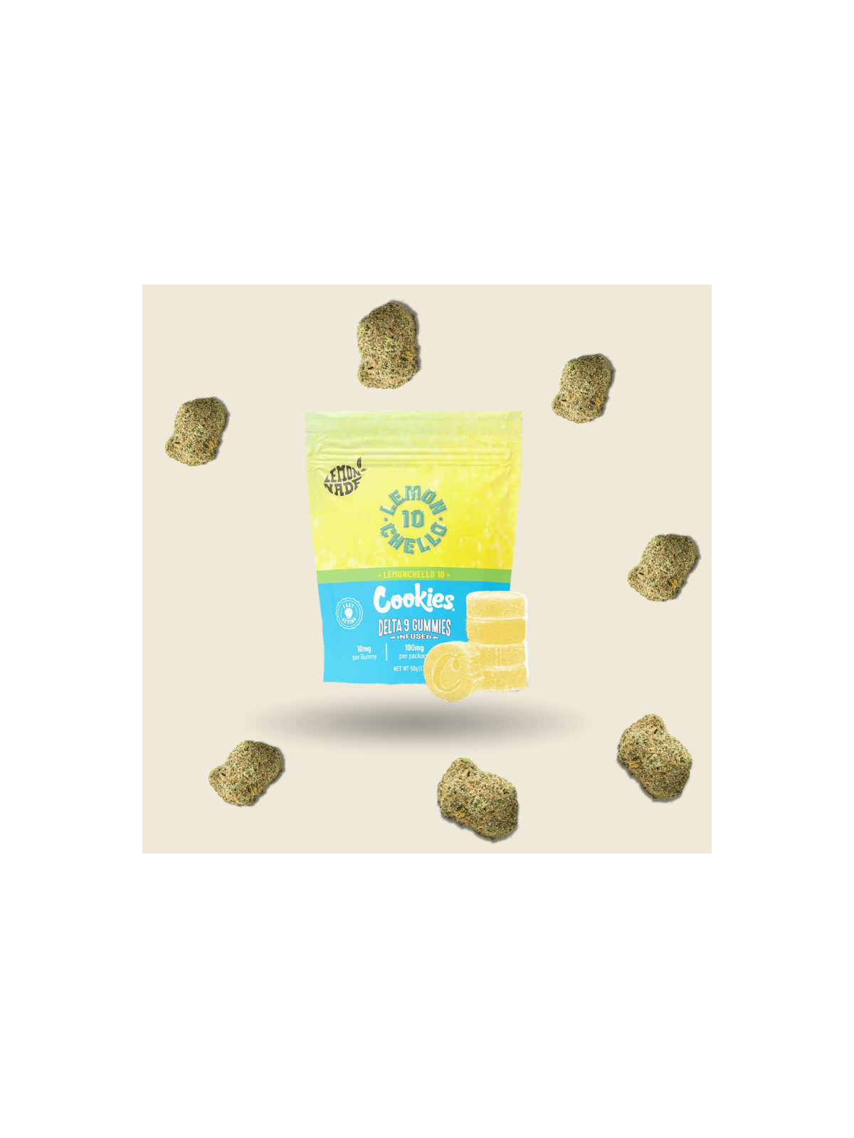 Cookies Lemonchello Gummies – FULL SPECTRUM CBD:THC 10 mg (10 pcs)  CBD