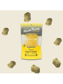 Gummies Delta 9 THC 10mg Live Resin – Mellow Fellow Lemon (15 unités)