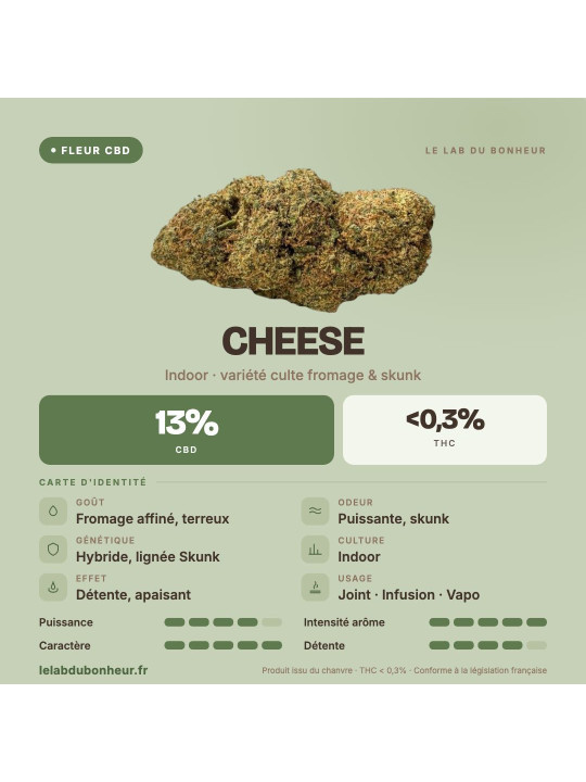 Cheese – Fleur de CBD indoor au goût fromage & skunk