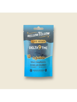 Gummies Delta 9 THC 10mg Live Resin – Mellow Fellow Raspberry (15 unités)