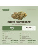 Fleur de CBD Super Silver Haze indoor, 19 % de CBD, aux reflets argentés